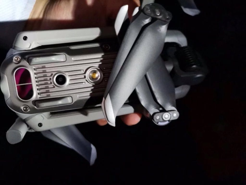 Leaked photo of the rumored DJI Mavic drone, successor to the DJI Mavic Air.