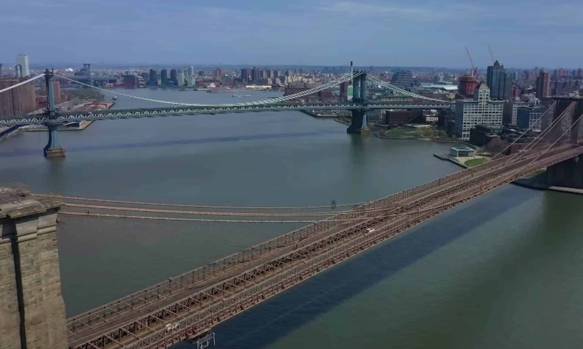 Drone footage of New York City shows impact of coronavirus lockdown