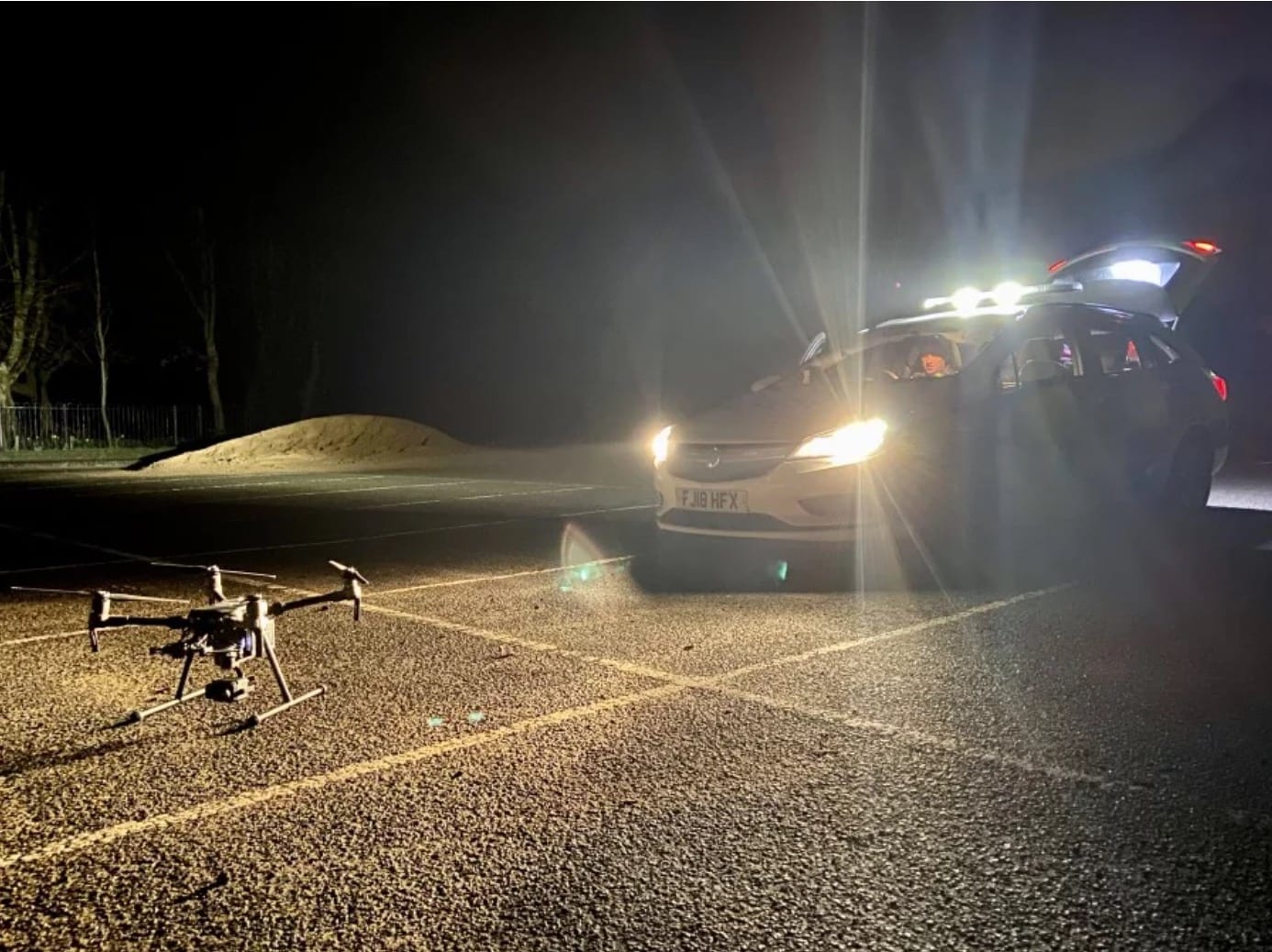 Nottinghamshire Police drone unit with its DJI Matrice and Mavic 2 Enterprise drones.