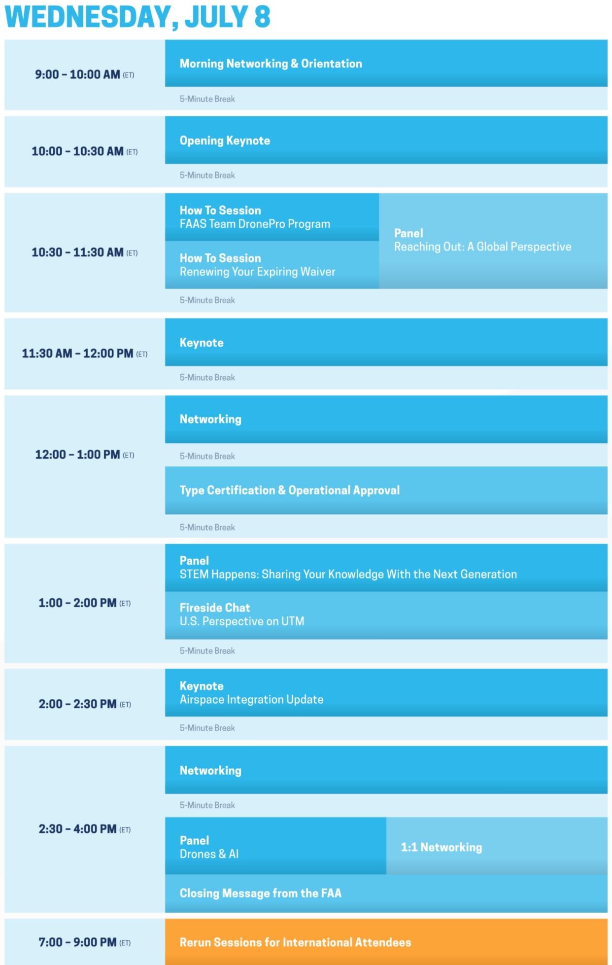 Symposium agenda page listing Wednesday sessions, keynotes and networking blocks.