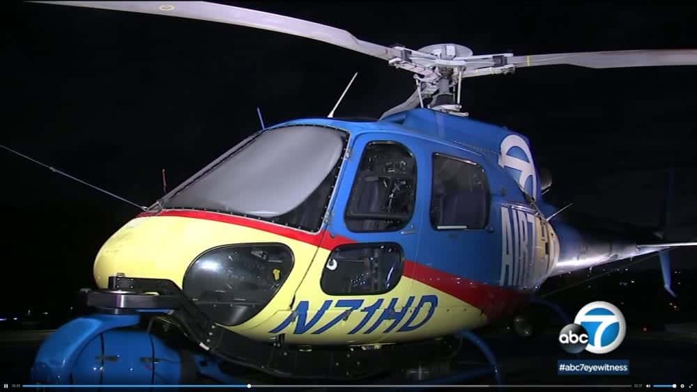 AIR7 HD news helicopter that the NTSB says was likely struck by a drone over downtown Los Angeles.