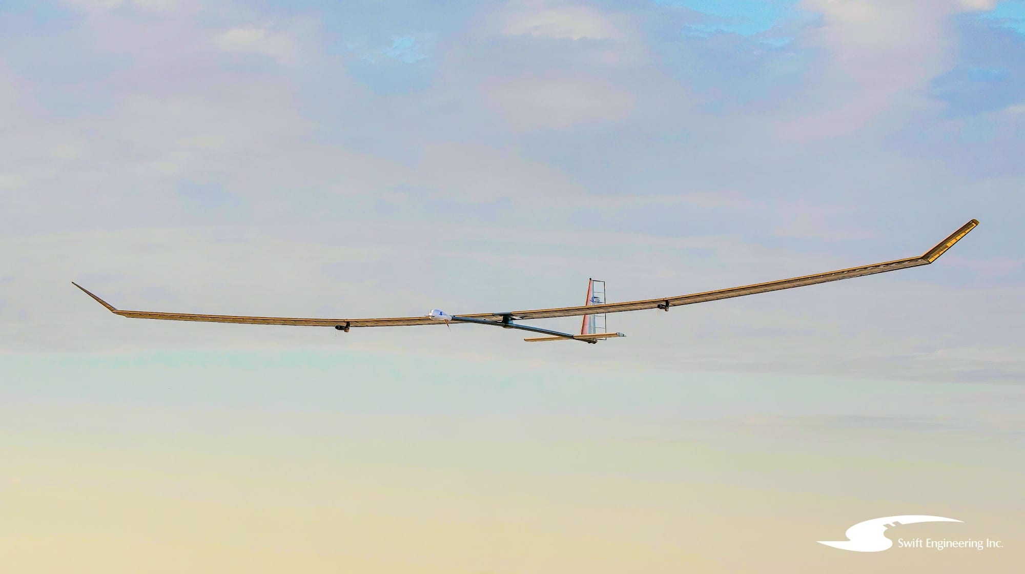 Swift Engineering's 72-foot (22-meter) solar-powered HALE UAS before its maiden flight at Spaceport America.