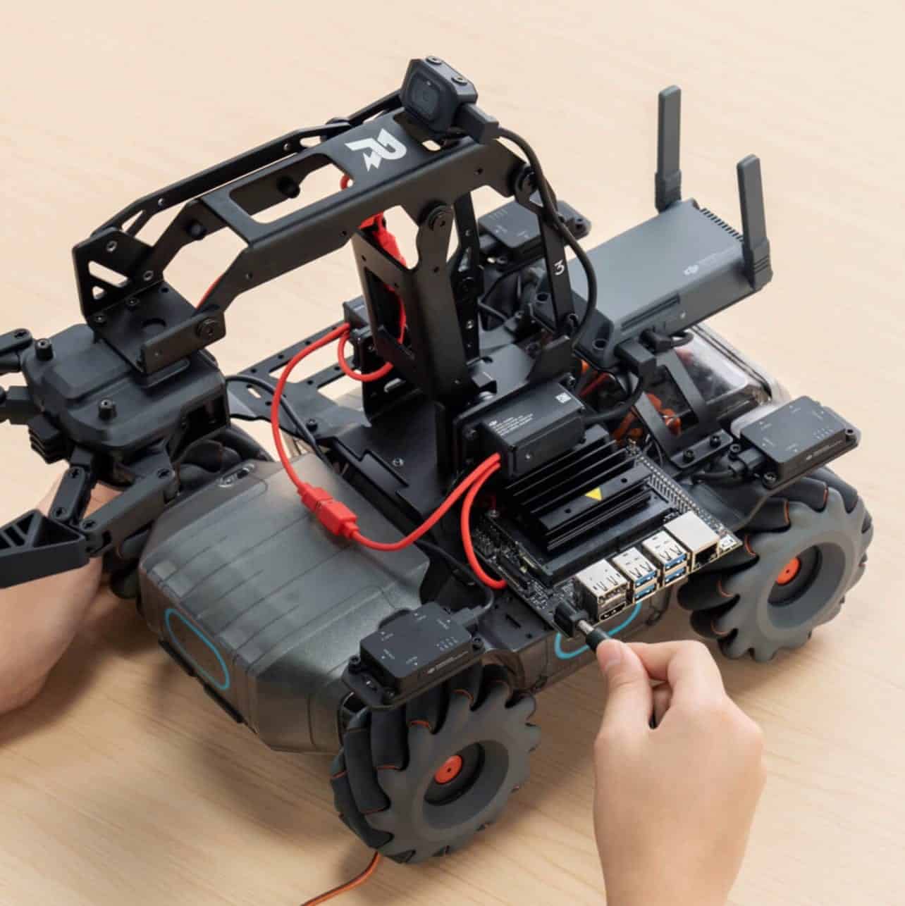 DJI RoboMaster EP Core robot used for hands-on STEAM lessons in the classroom.