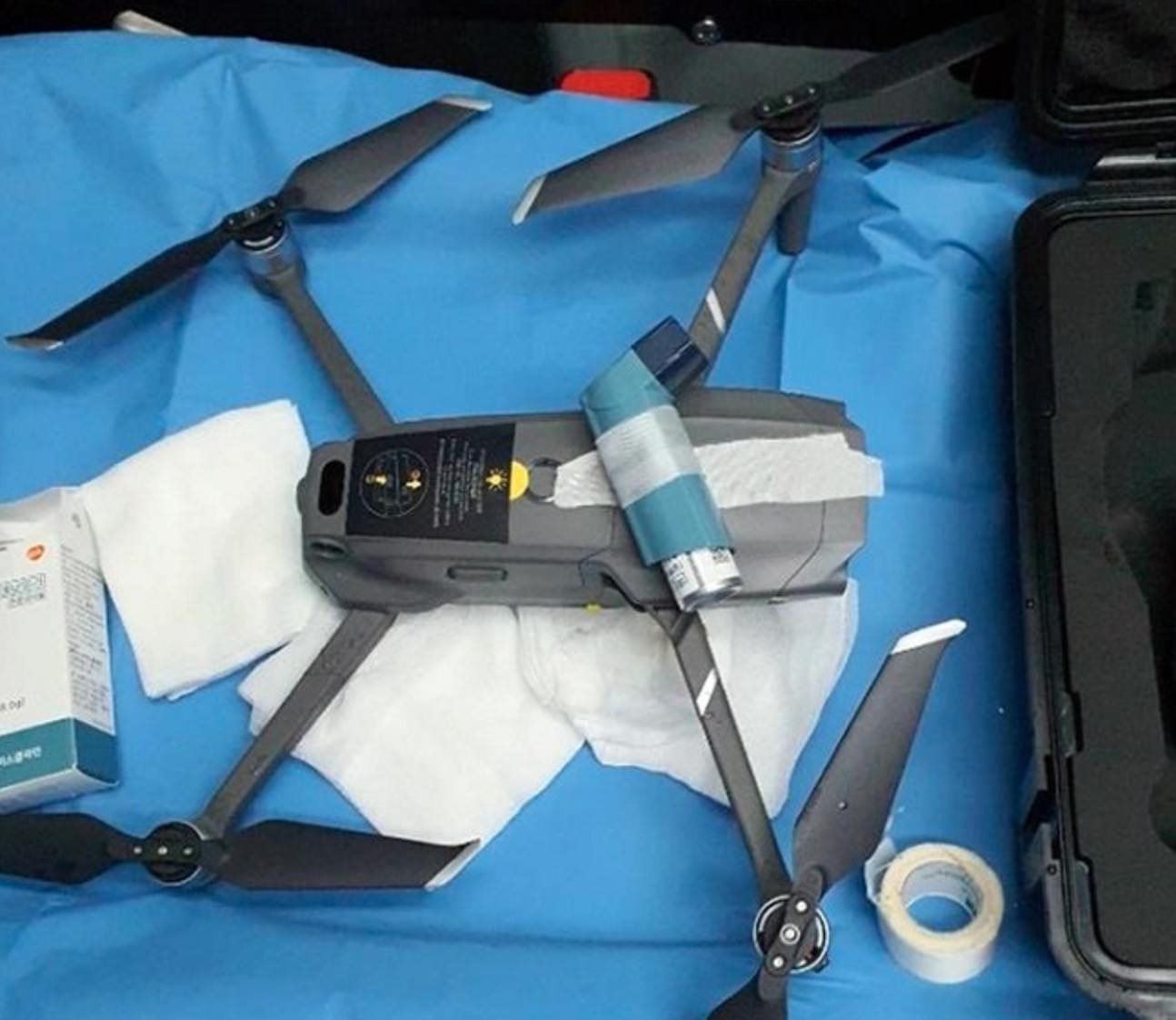 DJI Mavic 2 drone being used to deliver medication in South Korea