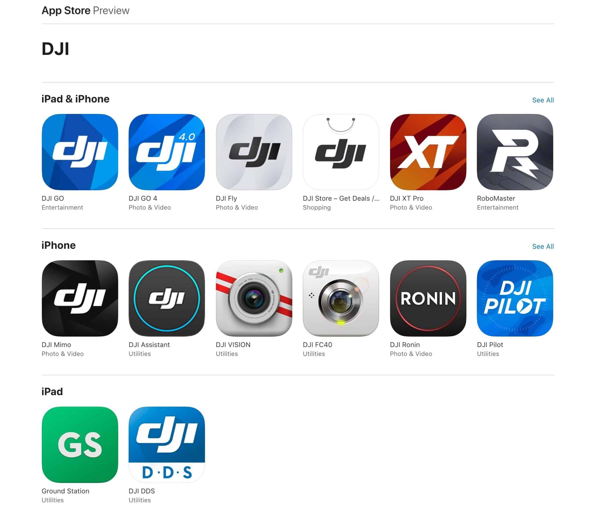 Screenshot of the updated DJI Go 4 app listing in the App Store.