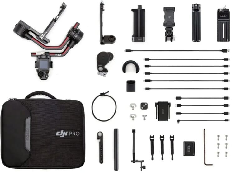 DJI RS2 Pro Combo package with RavenEye video transmitter and Focus wheel.