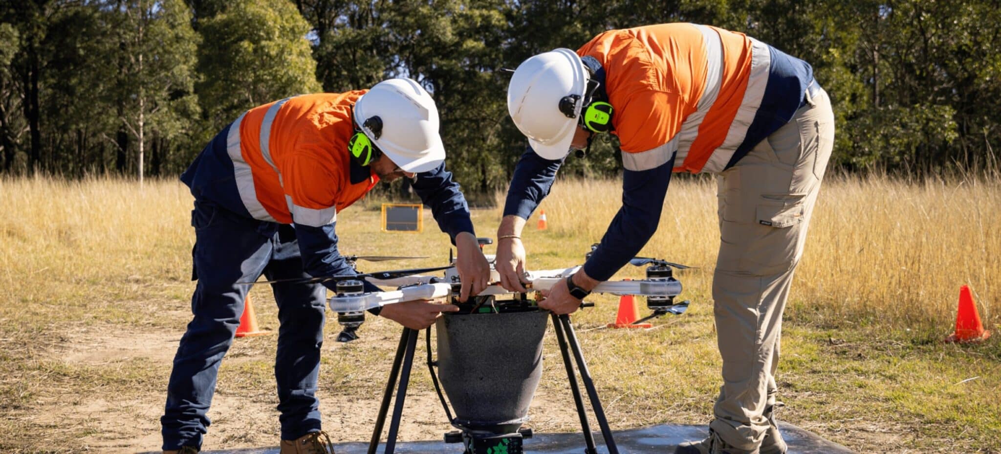 Dendra seed-planting drone used to restore biodiversity in degraded ecosystems.