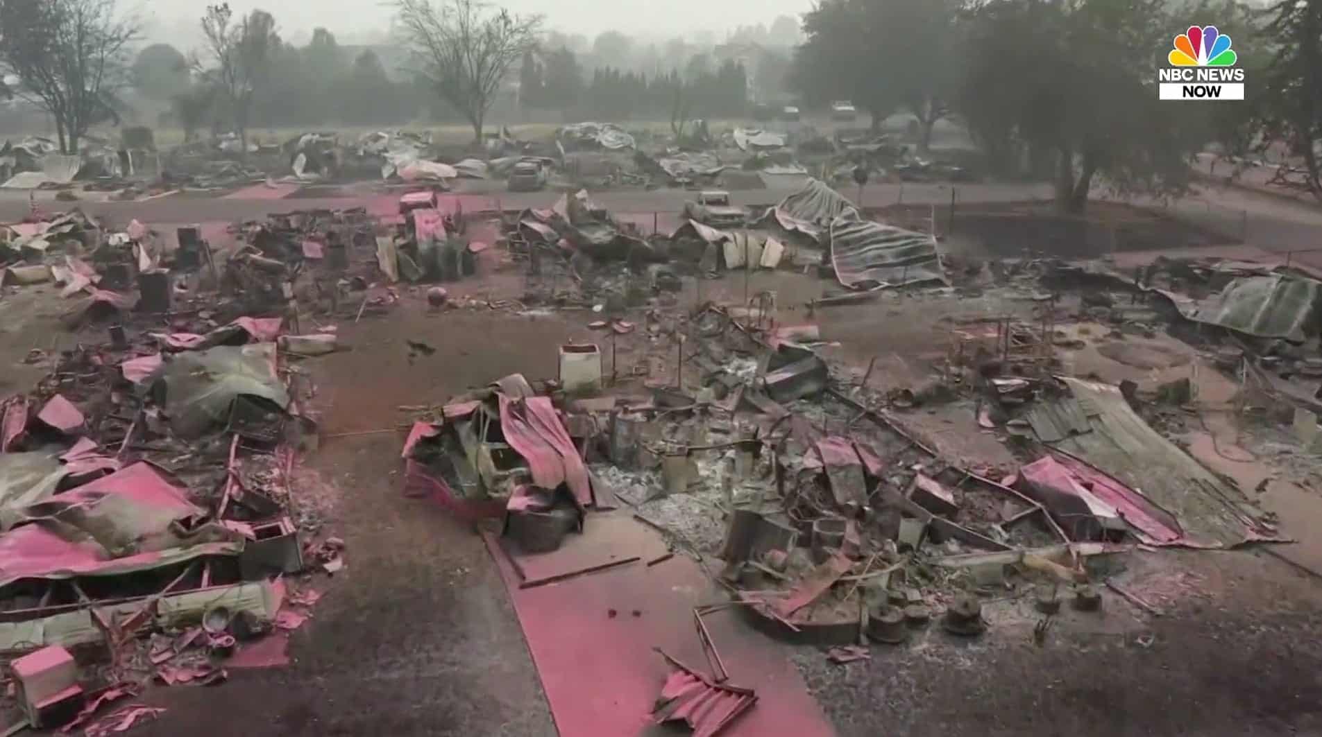Drone footage shows wildfire-scorched neighborhoods in Oregon