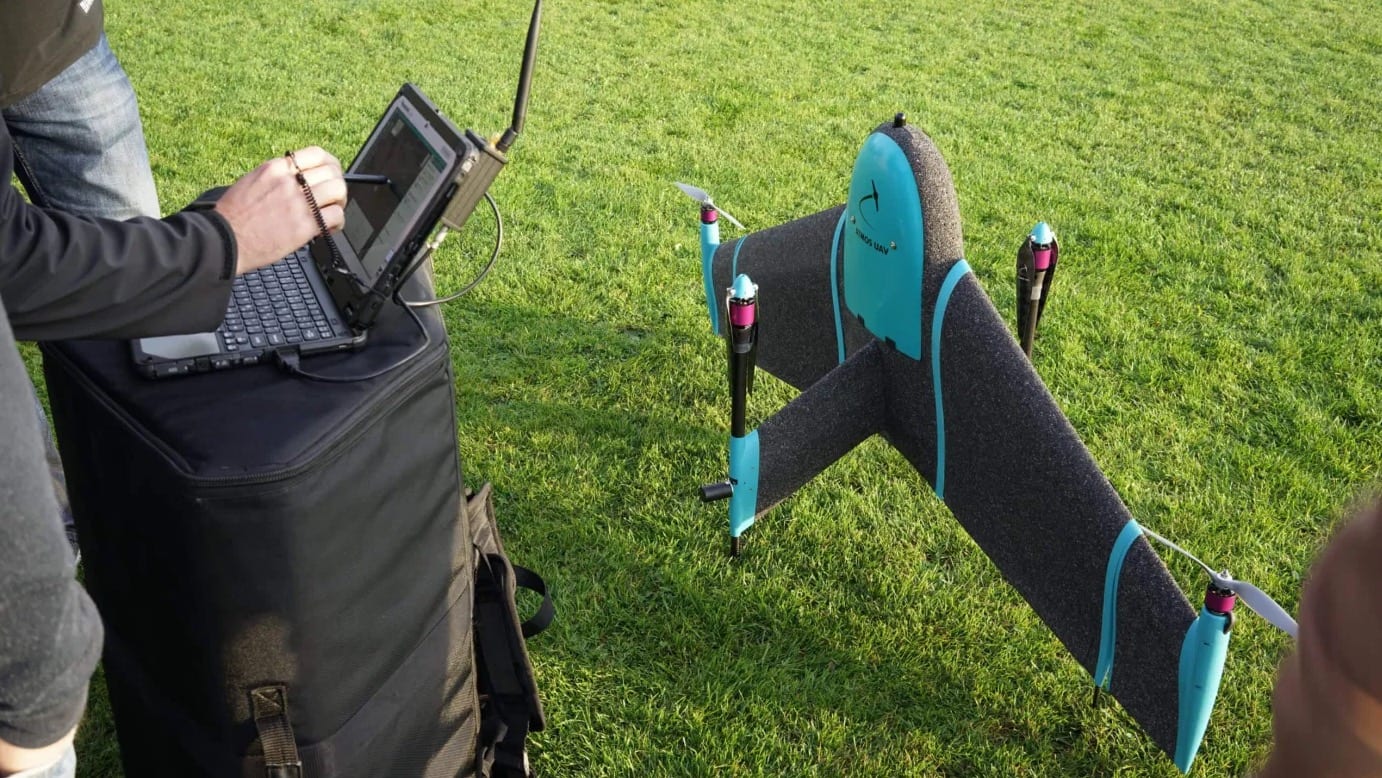 Atmos UAV Marlyn, a hybrid VTOL fixed-wing drone for mapping and surveying.