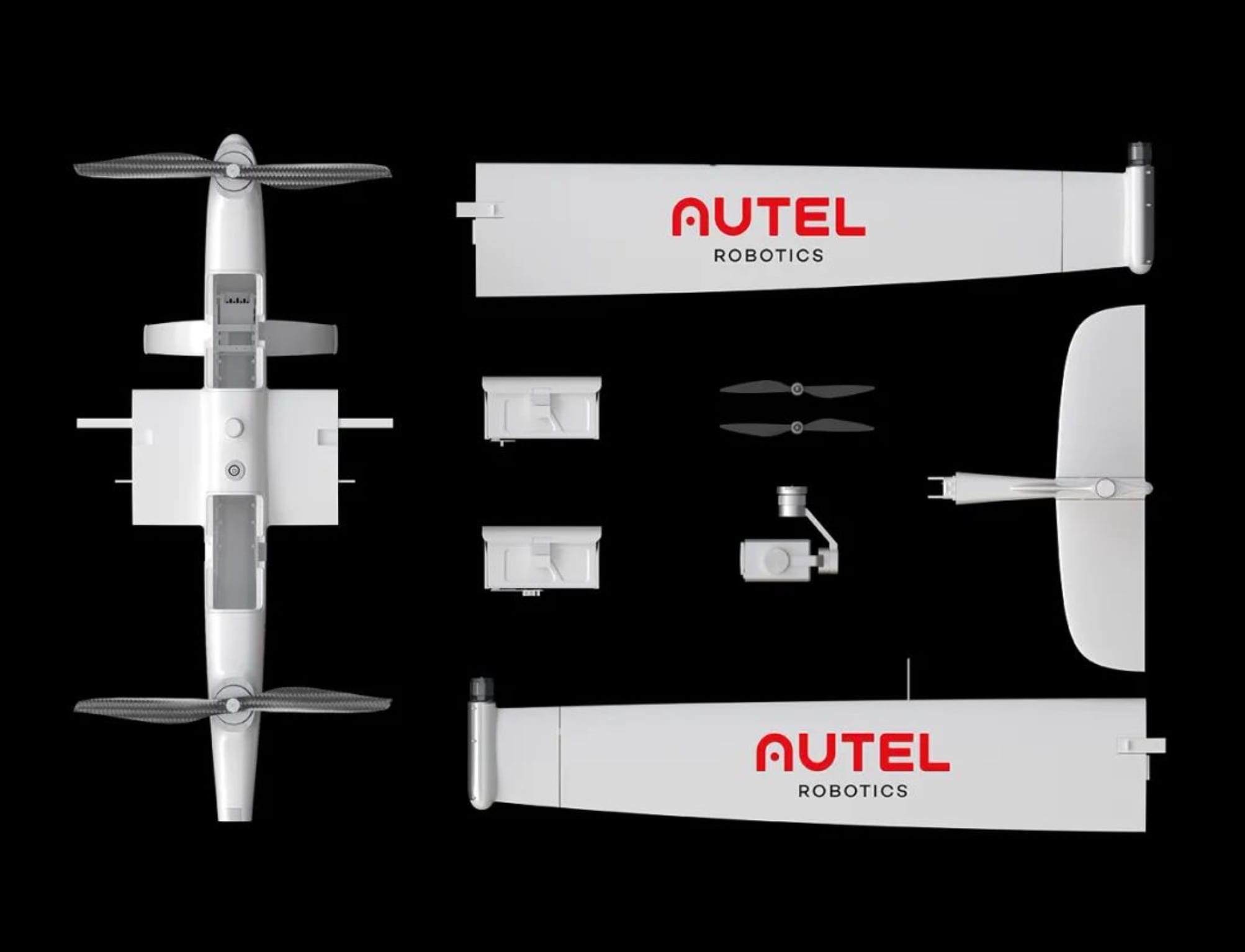Dragonfish on the ground with wings mounted, from Autel's Chinese announcement.