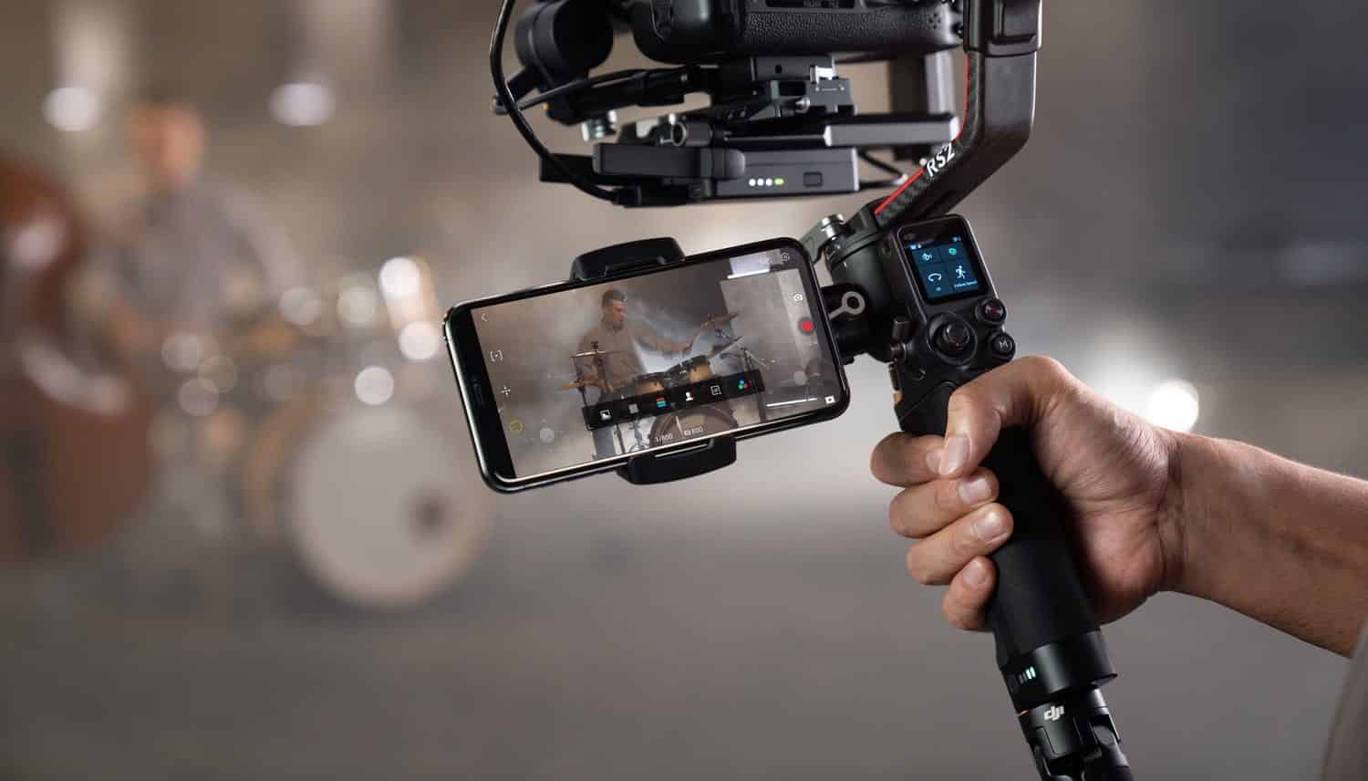 DJI RS 2 three-axis camera gimbal in DJI's official launch gallery.