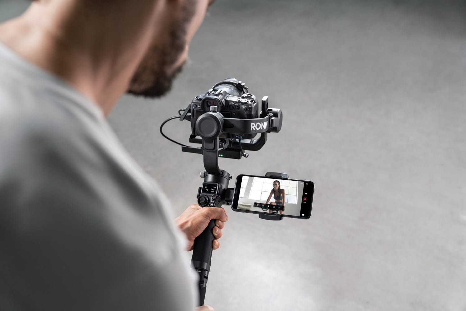 DJI RSC 2 folding camera gimbal in DJI's official launch gallery.