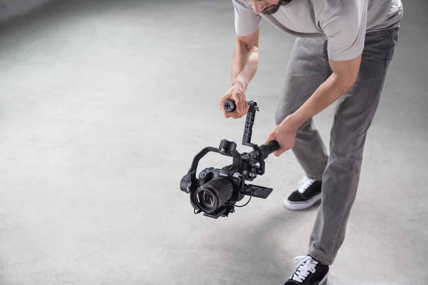 DJI RSC 2 folding camera gimbal in DJI's official launch gallery.