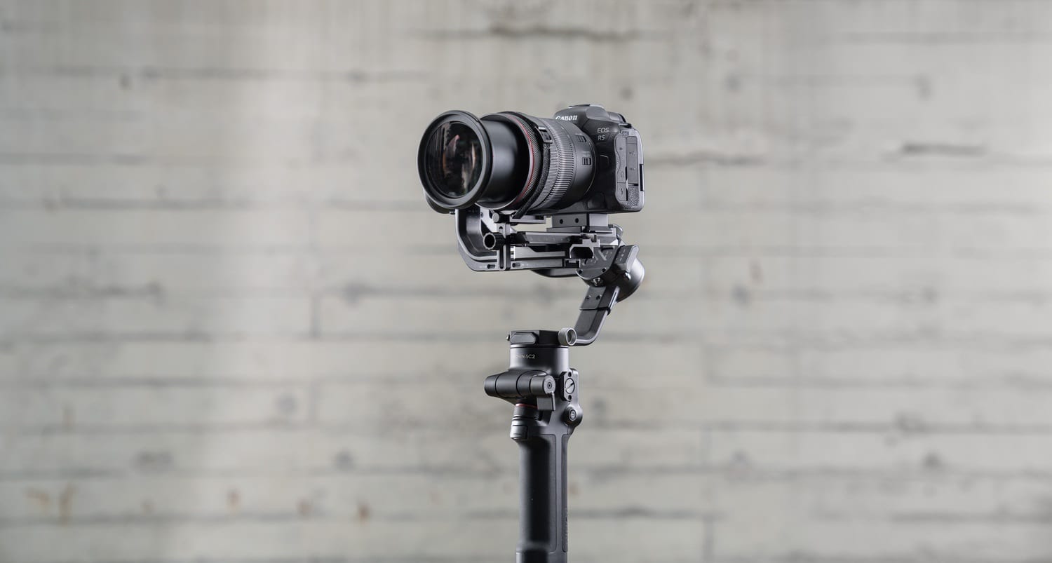 DJI RSC 2 folding camera gimbal in DJI's official launch gallery.