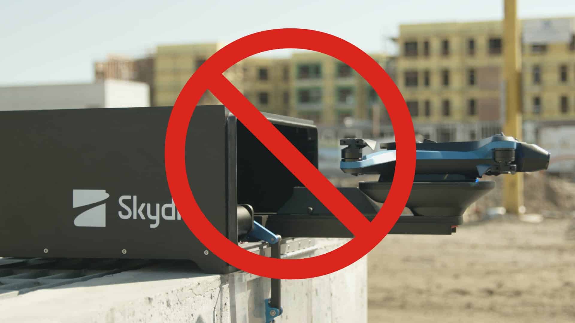 Skydio 2 drone launching from a dock box to fly recurring autonomous missions.