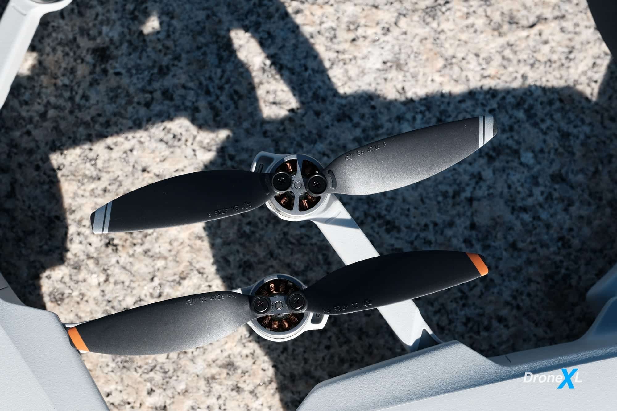 The upgraded motor and propeller arm that make the Mini 2 quieter and more agile.