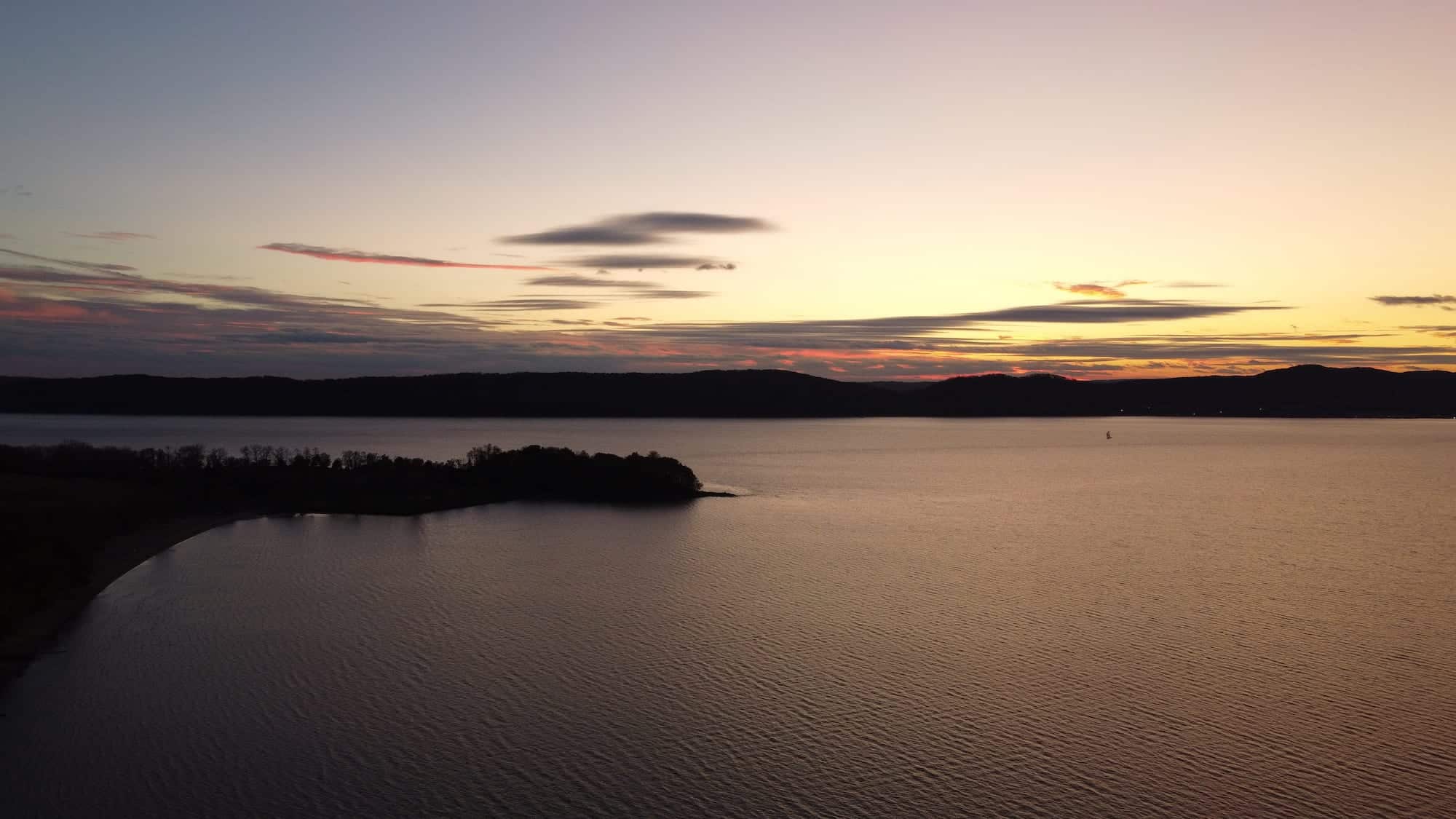 The same sunset scene shot minutes apart with the original Mavic Mini.