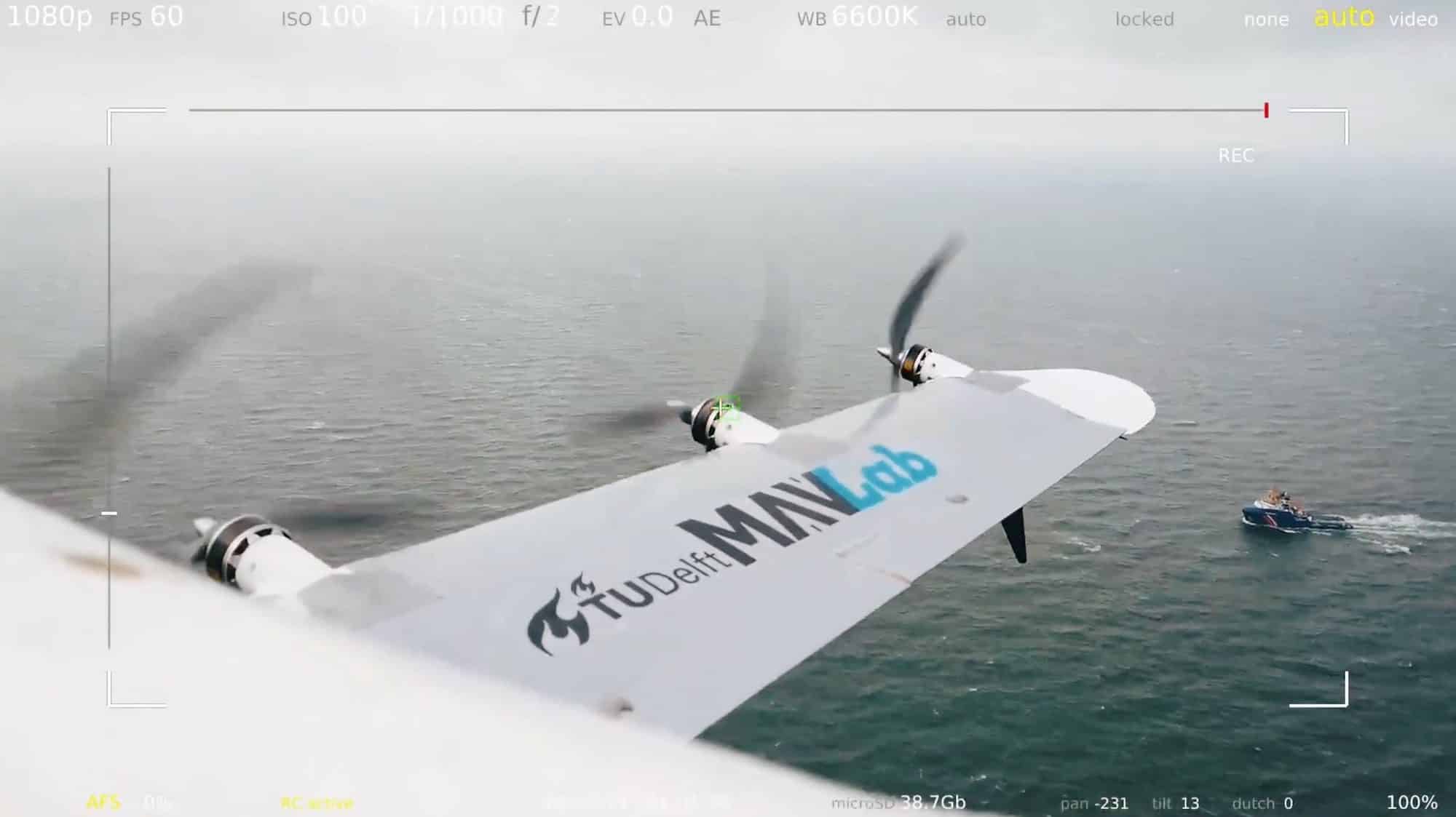 NederDrone with its 12 motors and roughly 10-foot (3-meter) fixed wing.