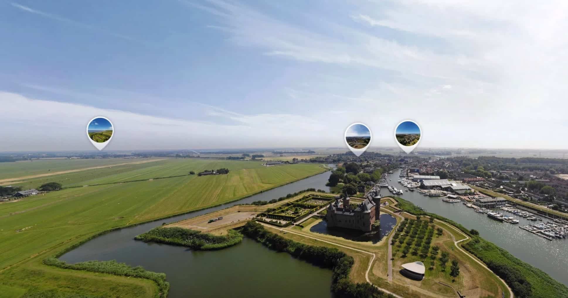 Aerial 360-degree photo of the historic Dutch Water Line by Wiebe de Jager.