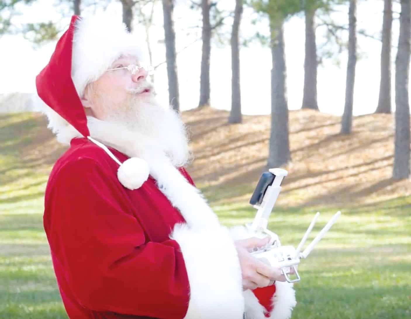Drone in flight illustrating NCDOT safety tips for new pilots at Christmas.