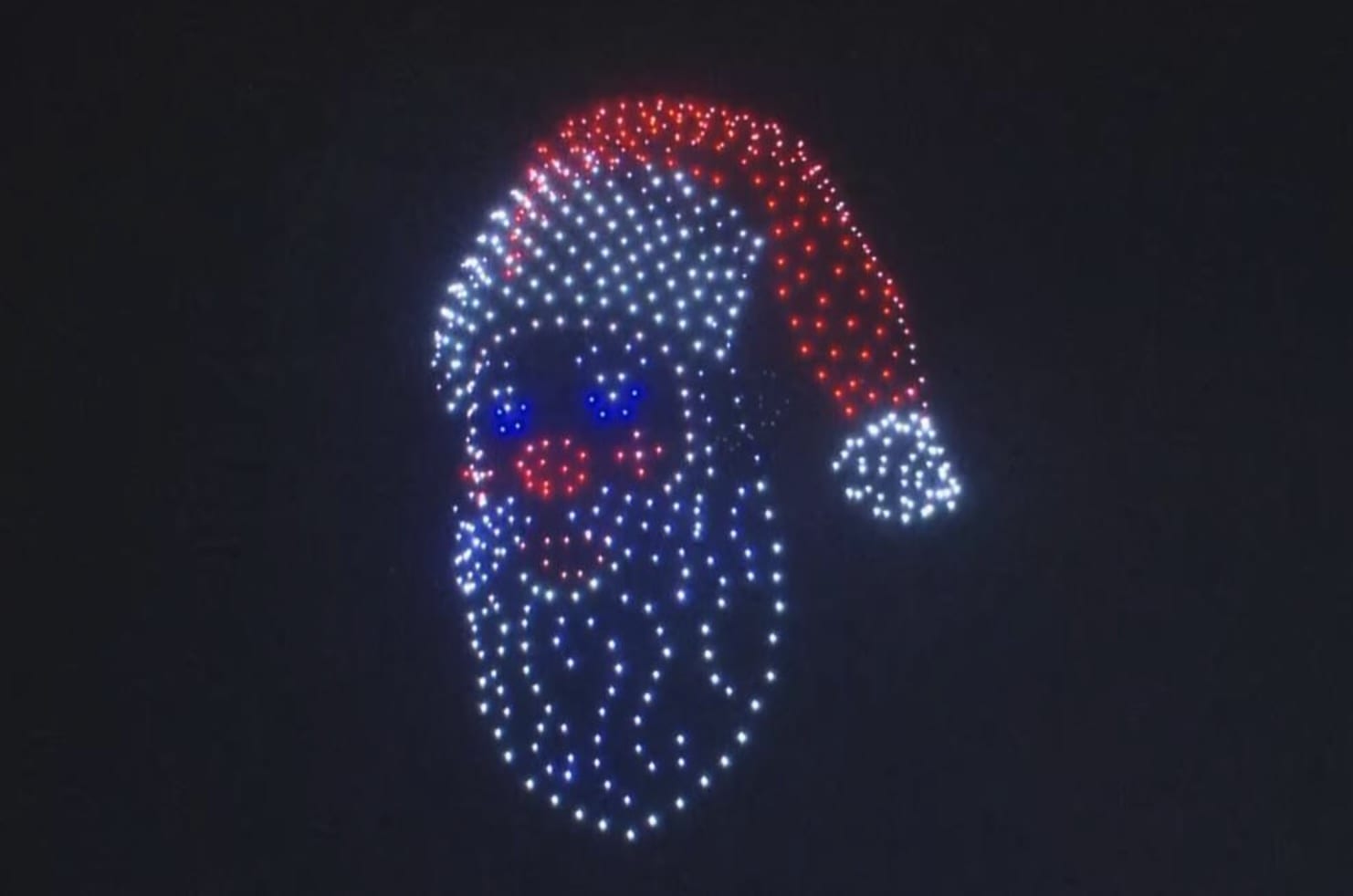 Walmart Holiday Drone Light Show forming seasonal shapes over Phoenix, Arizona.
