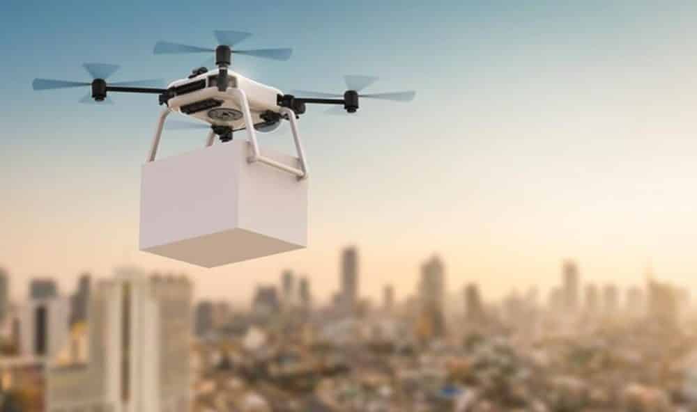 Drone delivery concept for food and law enforcement applications enabled by 5G connectivity.