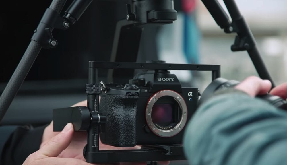 Sony Airpeak drone, designed to carry Sony Alpha cameras, at CES 2021.