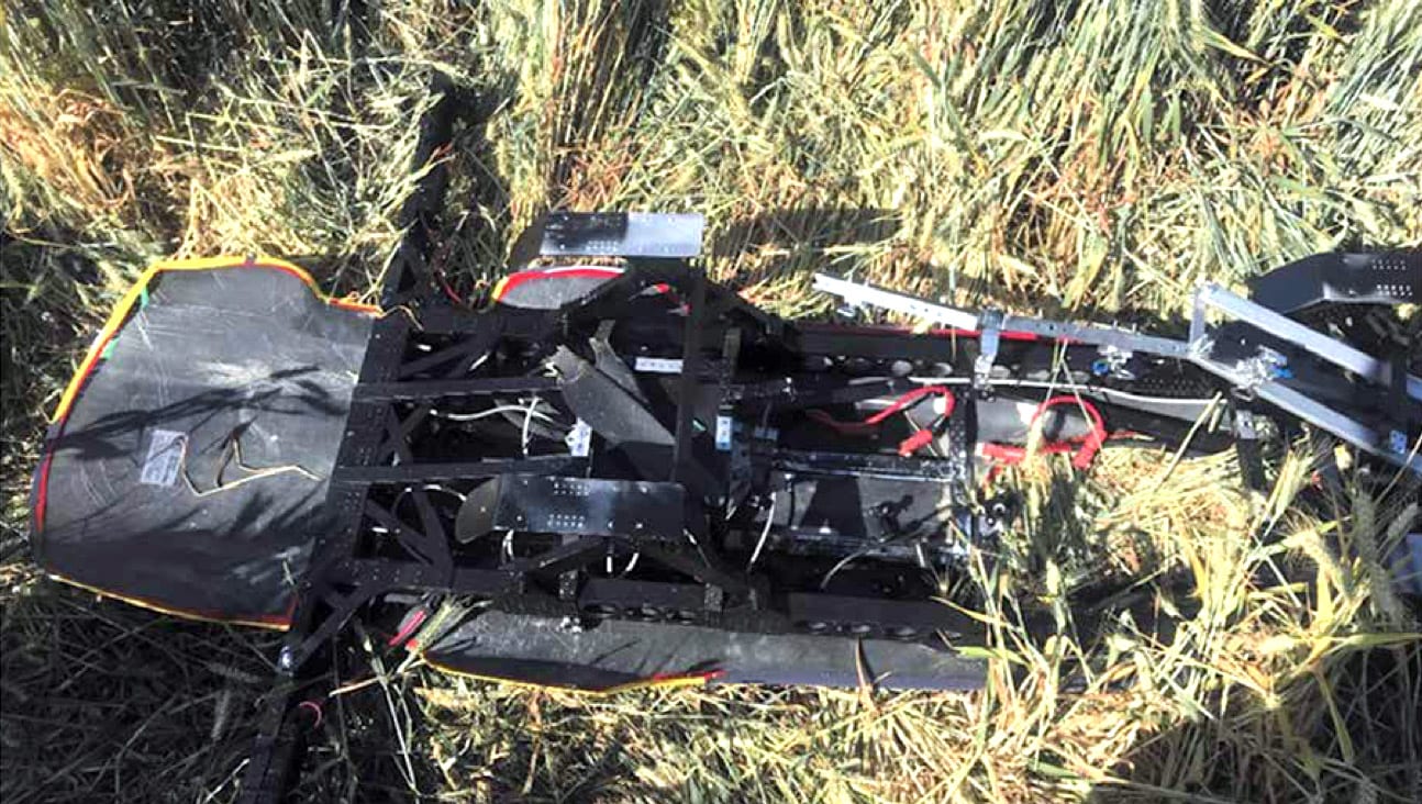 Wreckage of the 210-pound Alauda Airspeeder Mk II scale model recovered by AAIB investigators.
