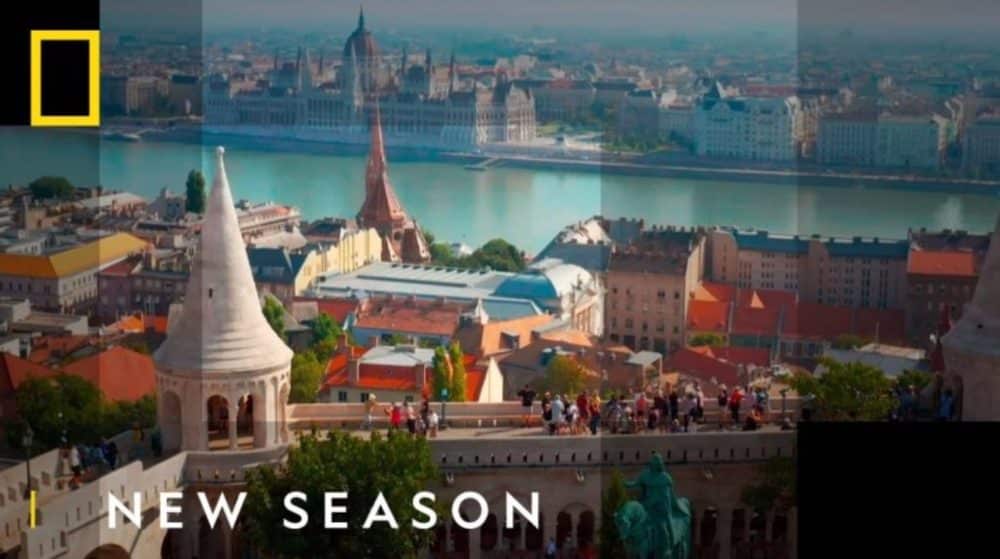 National Geographic promotional still showing an aerial view of Budapest marked new season.