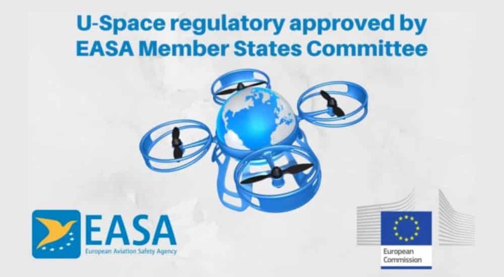 EASA graphic announcing that member states approved the U-space regulatory framework for drone airspace.