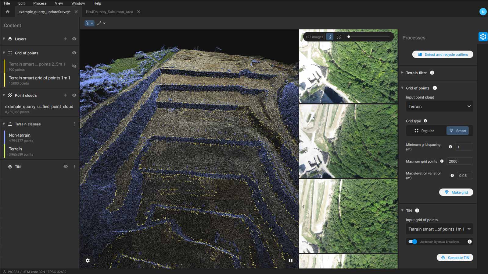 The Smart grid of points simplifies the number of points in the point cloud