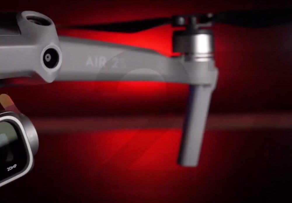 The Air 2S camera, credited in the teaser with 20-megapixel stills.