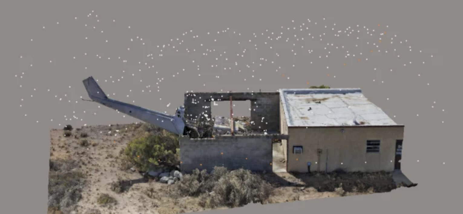 Skydio 3D Scan flight path showing the positions where the drone captures photos.