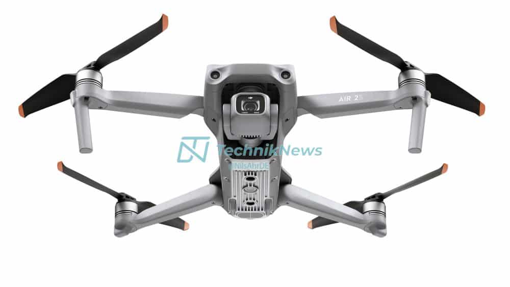 Leaked TechnikNews render of the DJI Air 2S seen from the front.
