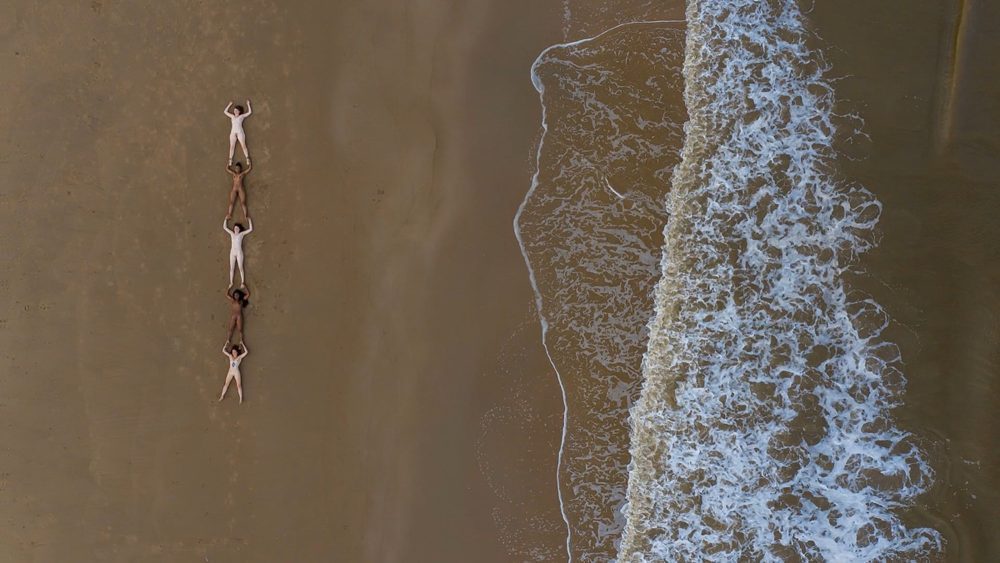Aerial sample from Tom Durden's Dronude series of nude photography shot by drone.