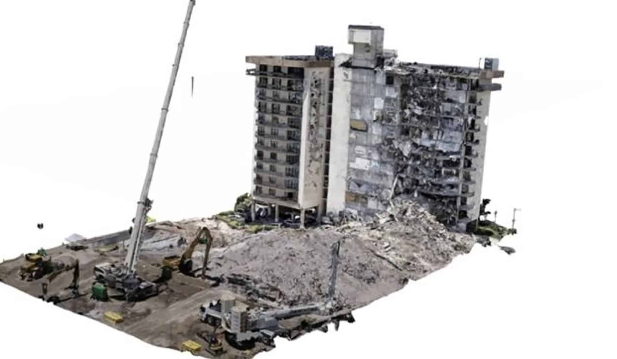 Surfside condo collapse in a 3D model shown with GeoCam 3D from July 4, 2021