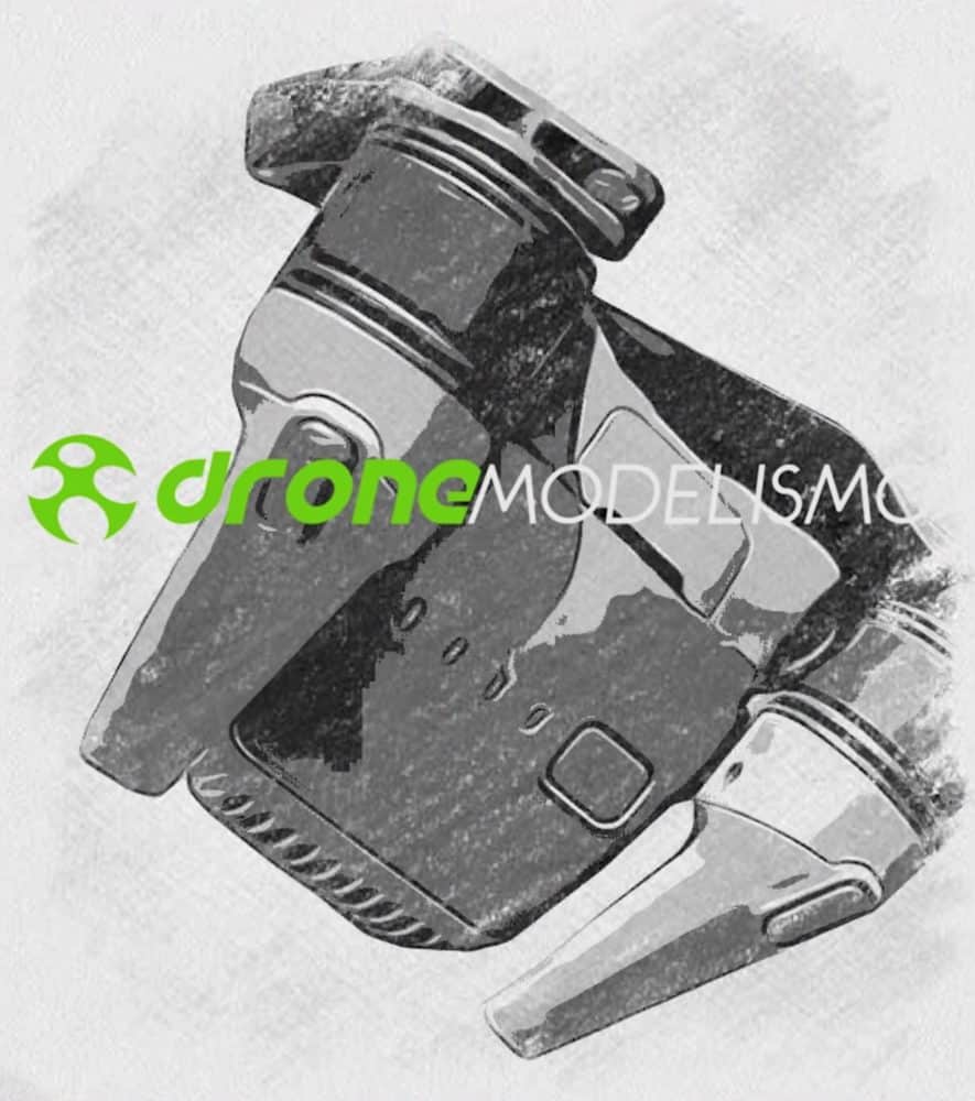 Sketch showing the battery sliding in from the rear, as on the DJI Mini 2.