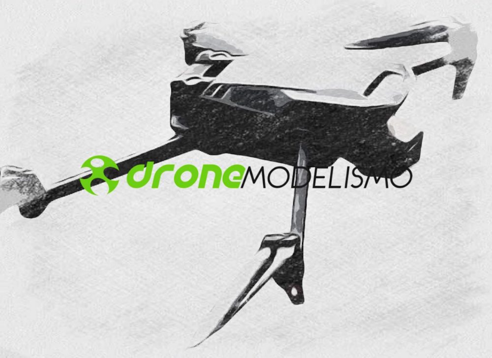 Sketch of the redesigned Mavic 3 gimbal with its integrated automatic lock.