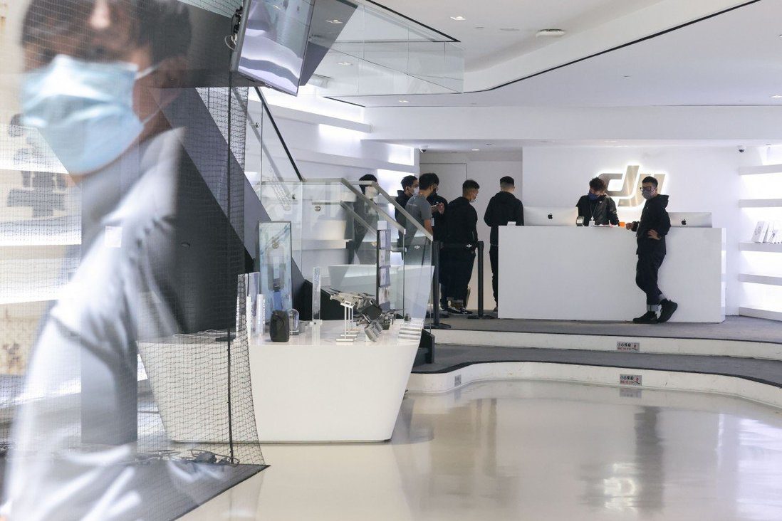 The DJI Causeway Bay store photographed by Nora Tam days before its permanent closure.