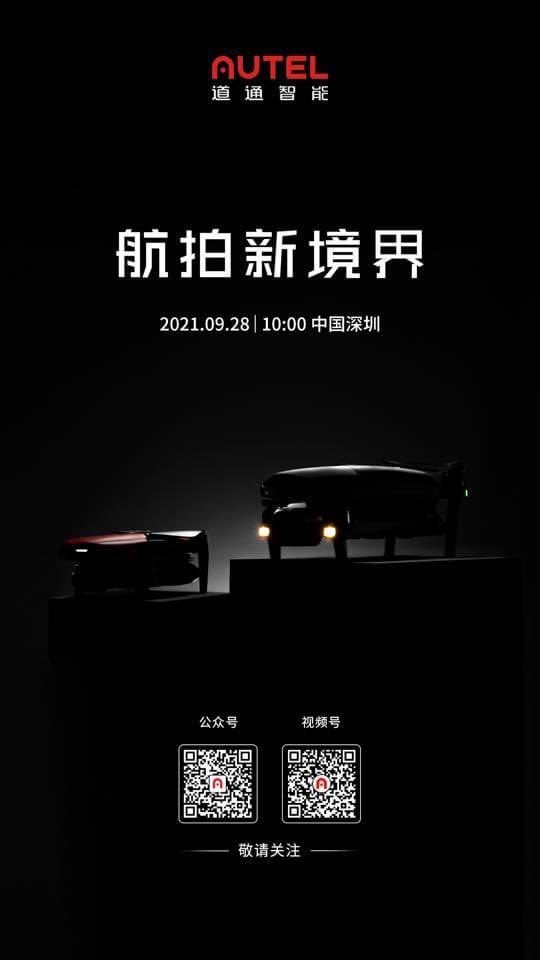 Autel teaser announcing the Nano and Lite launch at 10 am in Shenzhen.