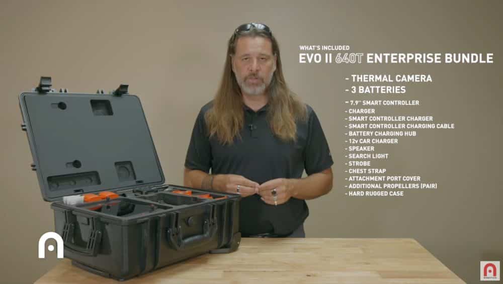 Autel EVO II Pro Enterprise drone shown in John McBride's unboxing walkthrough.