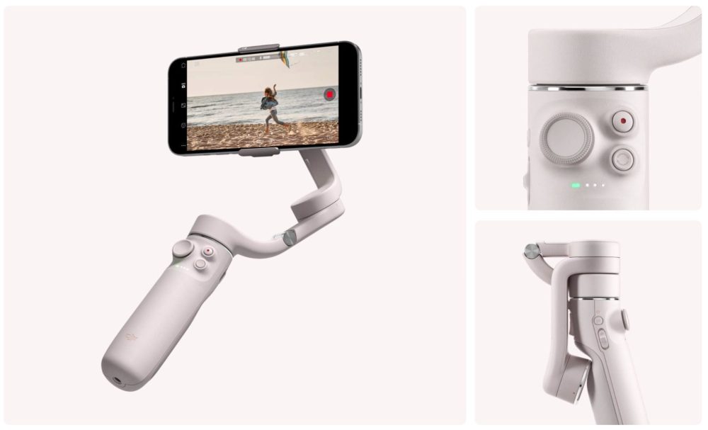 Screenshot of the OM 5 page describing its stronger motors for larger phones.