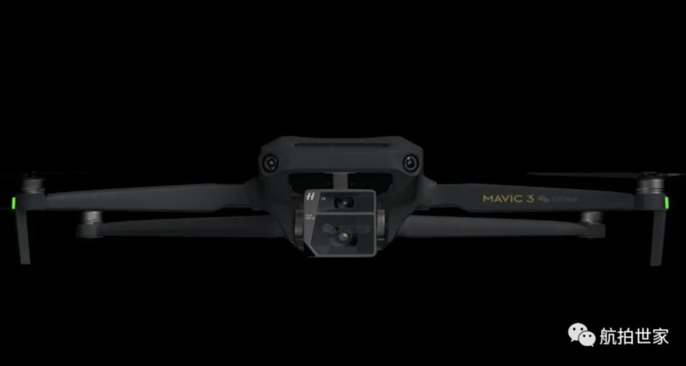 Rendering of the Mavic 3 folded up, showing the redesigned arms and body.
