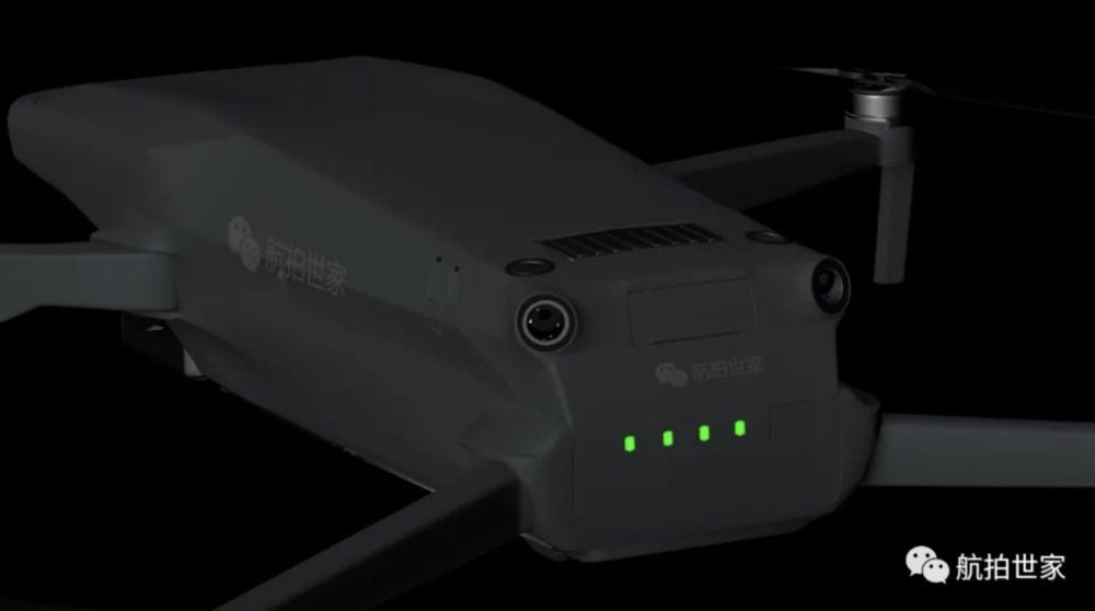 Rendering of the Mavic 3 seen from above with its arms unfolded.