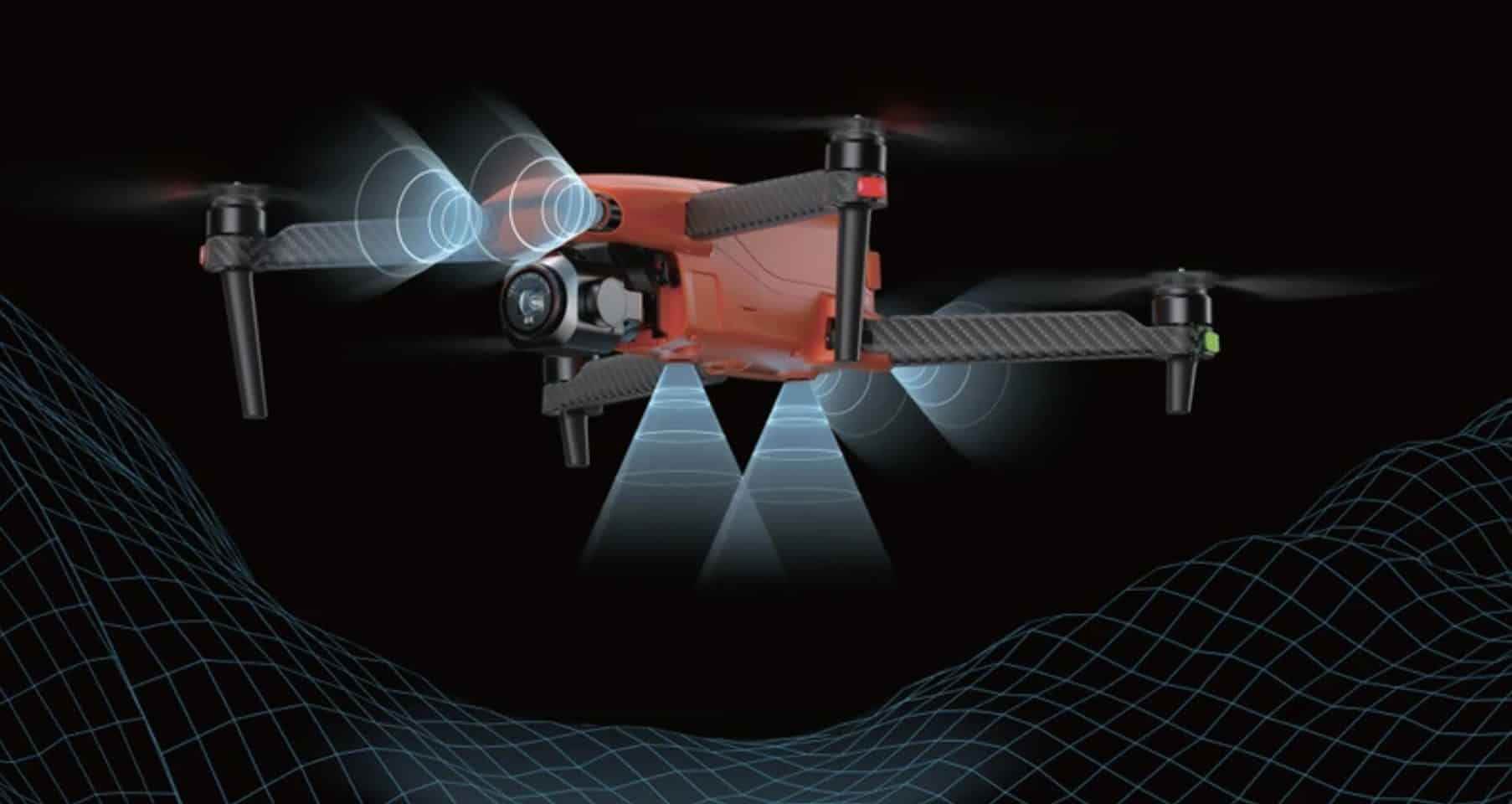 Autel EVO Lite obstacle detection cameras covering a 150-degree forward field of view.