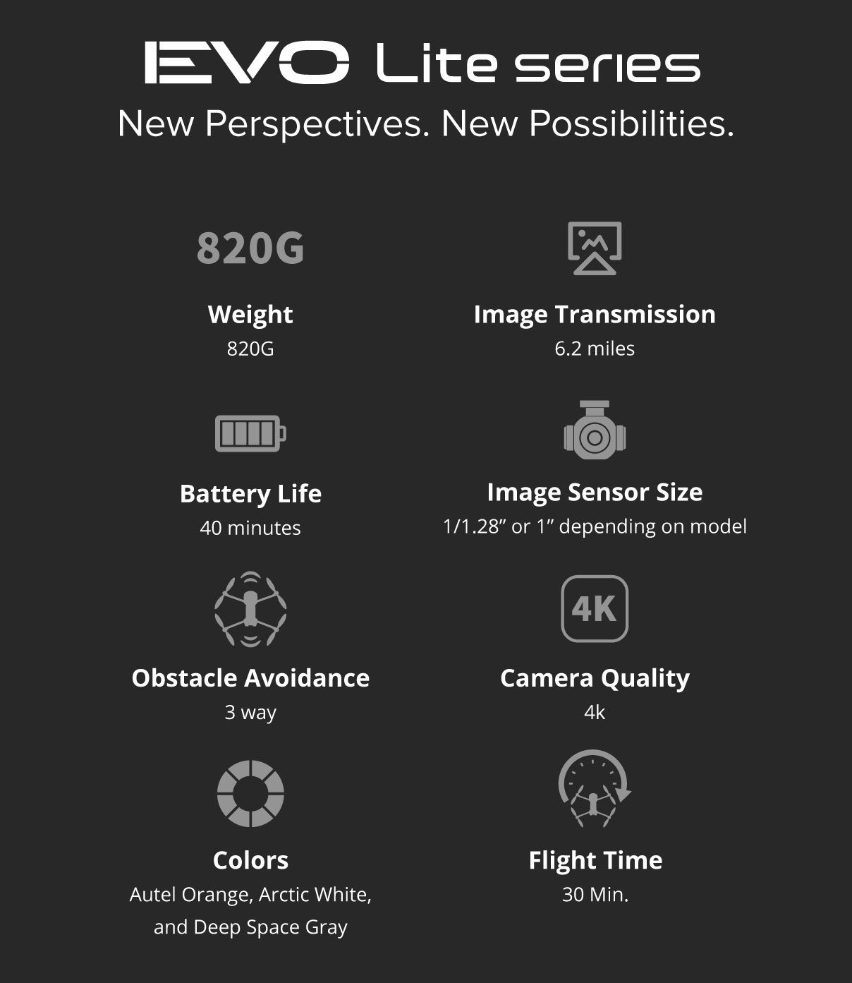 The Autel Lite, which weighs 1.8 pounds (820 grams) and shoots 4K video.