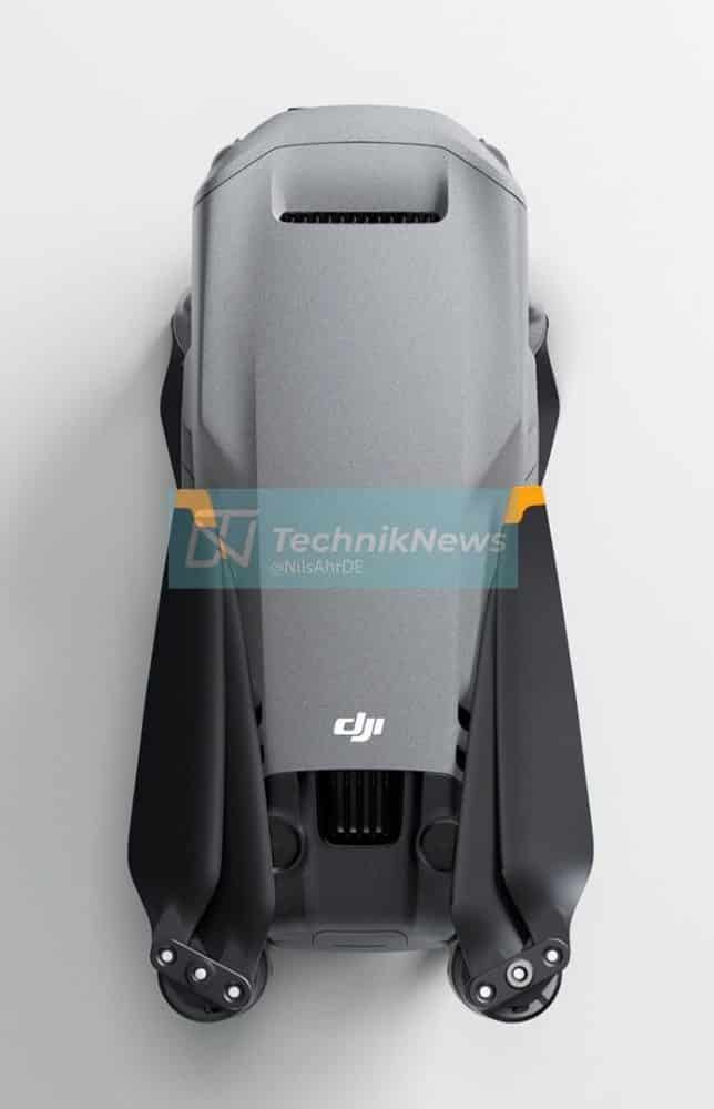 The Mavic 3 propellers, which drop the swept-back tips seen on earlier DJI drones.
