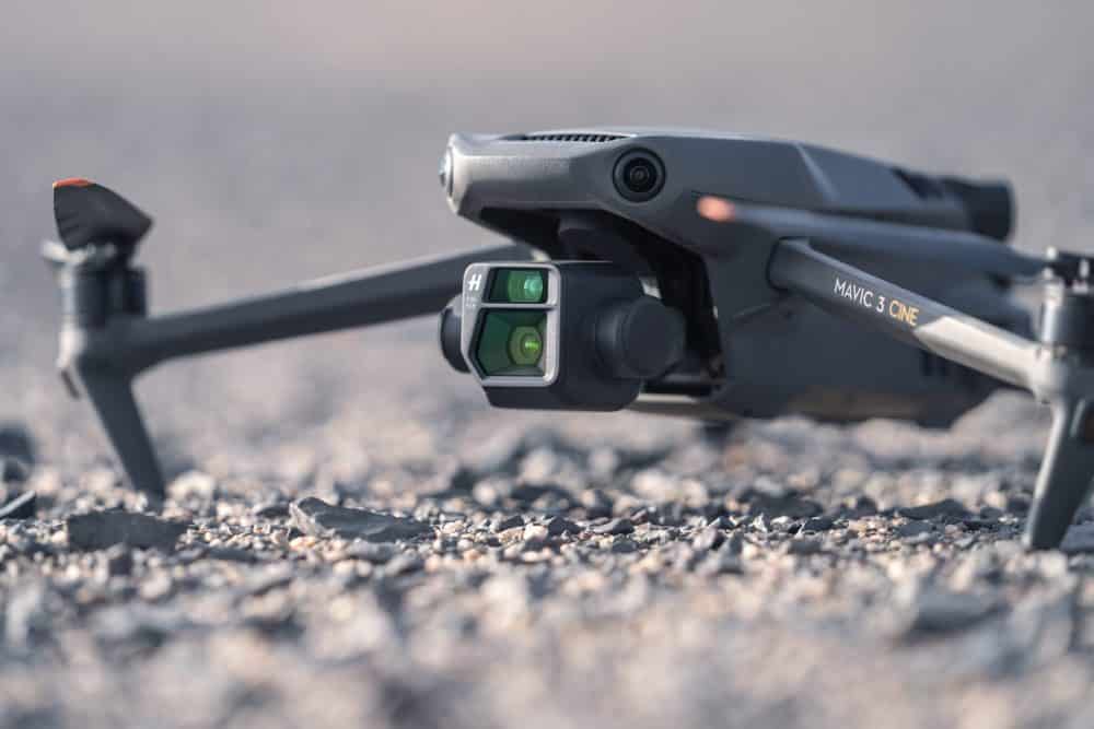 DJI Mavic 3 pictured in mountainous canyon scenery for the launch.