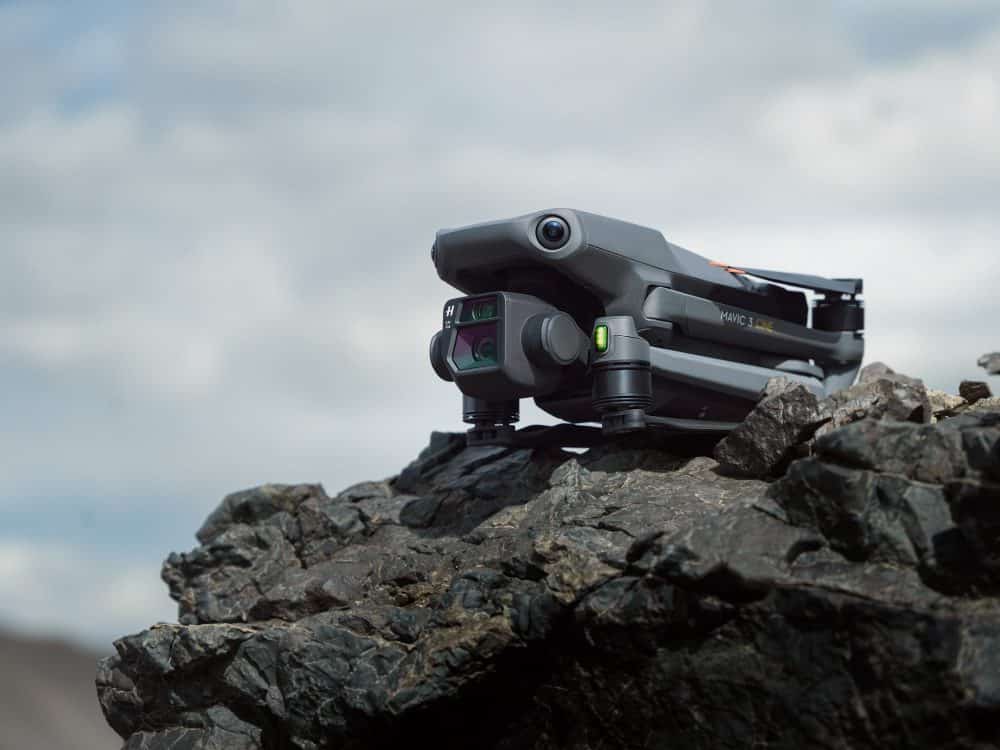 The DJI Mavic 3 during DJI's canyon and mountain launch shoot.