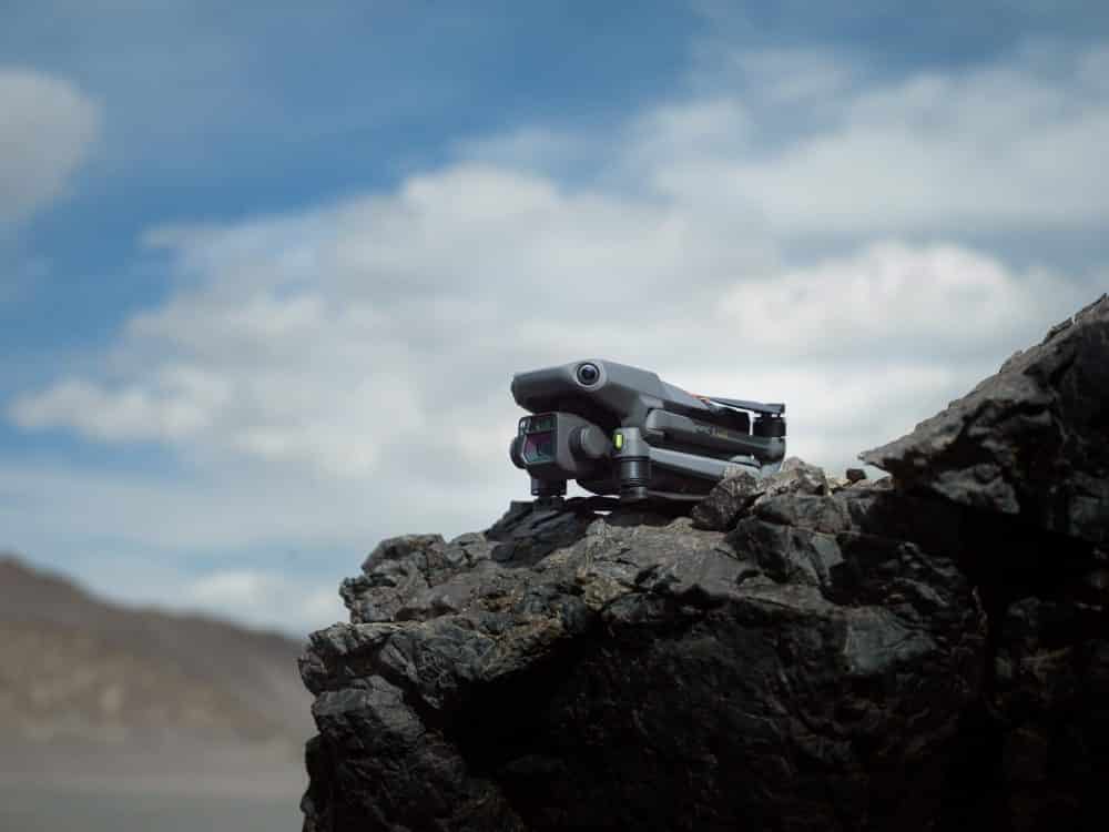 DJI Mavic 3 photographed on location in canyon and mountain terrain.
